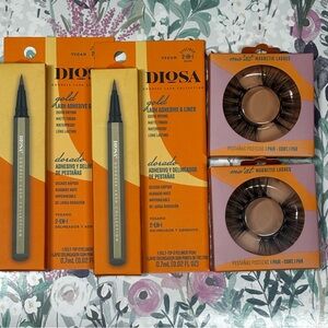 Diosa Magnetic Lashes & Gold Liner/Adhesive Lot Of 4